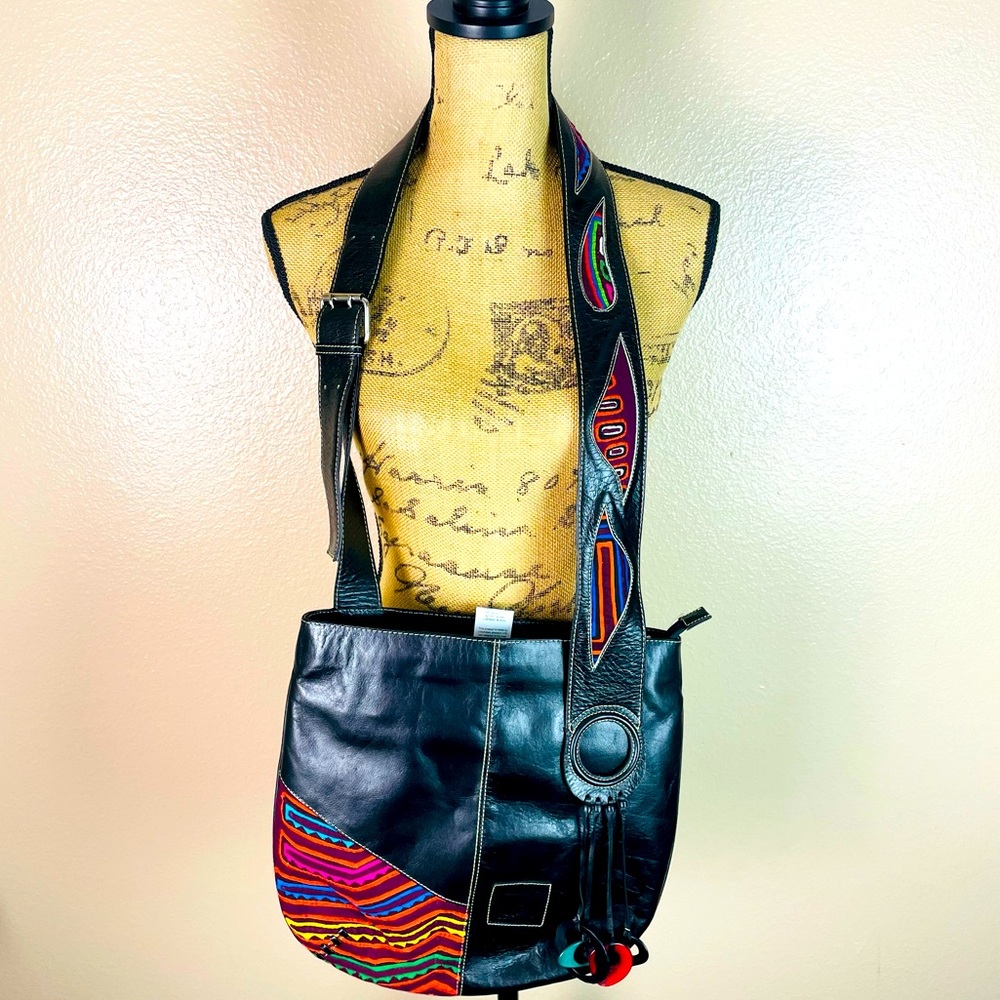 Patchwork Aztec Navajo Colombian Serape Crossbody… - image 1